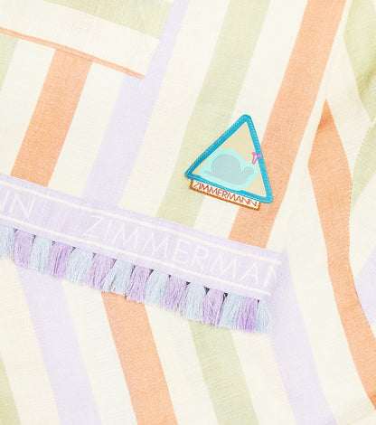 August striped cotton beach cover-up