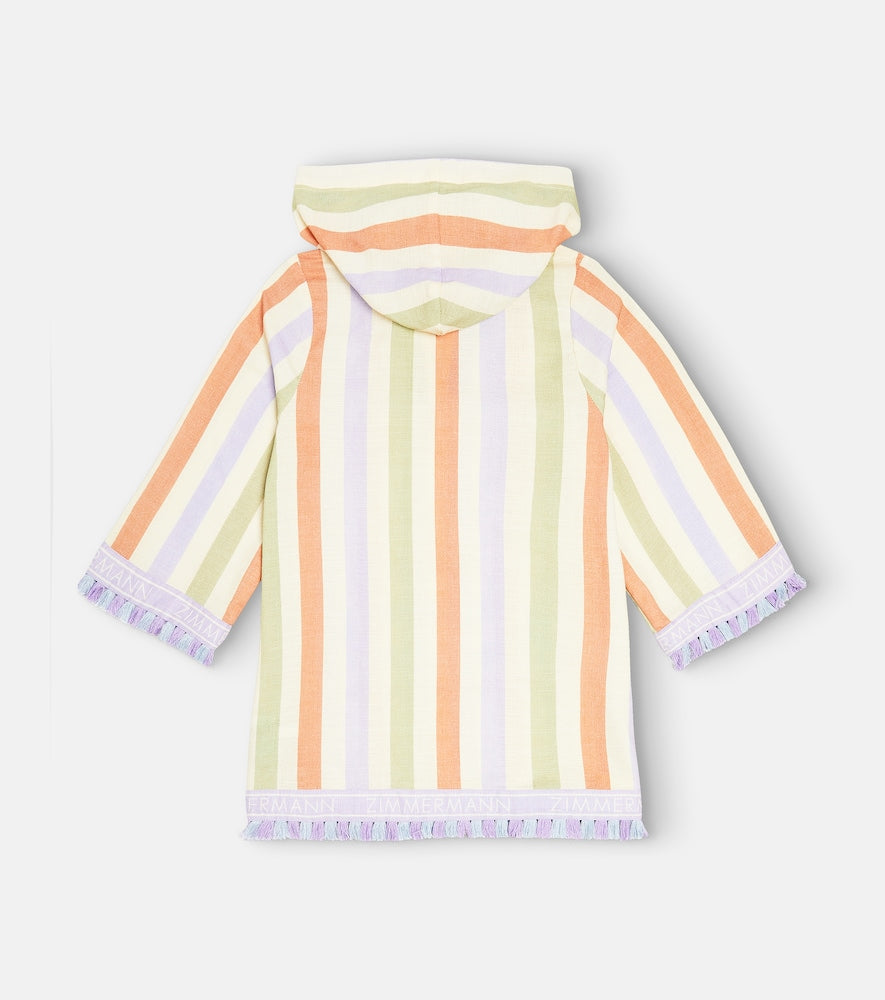 August striped cotton beach cover-up