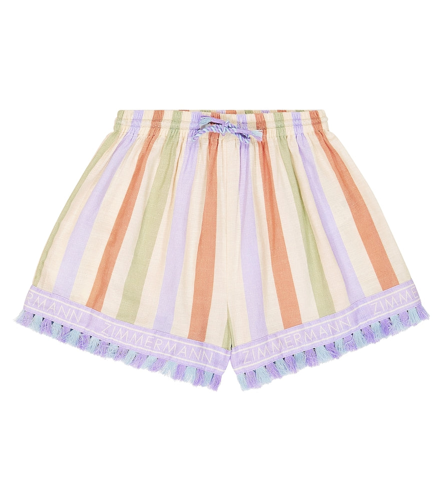 August striped cotton shorts