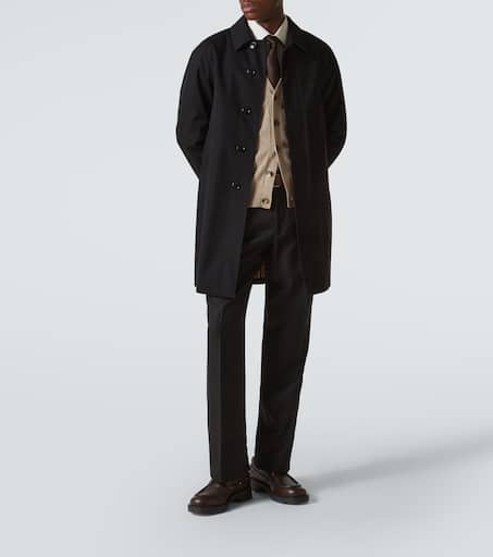 Cotton gabardine car coat