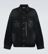 Size Sticker oversized denim jacket