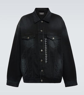 Size Sticker oversized denim jacket