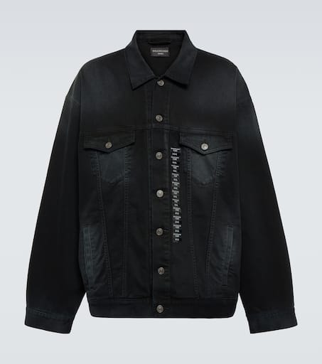 Size Sticker oversized denim jacket