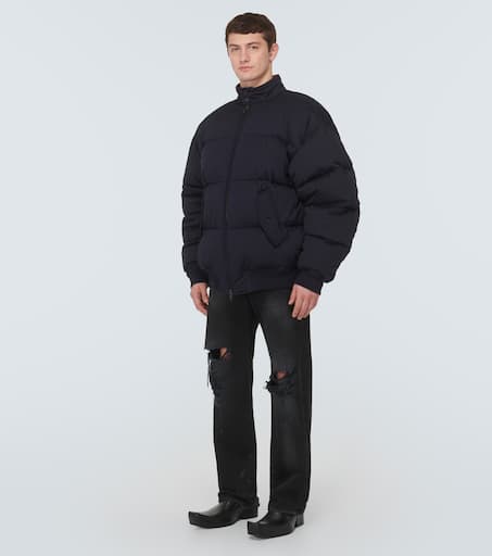 Cut-Up Harrington twill down jacket