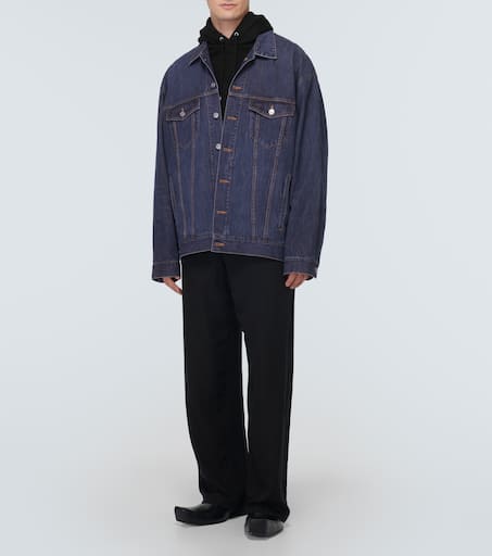 Oversized cotton and silk denim jacket