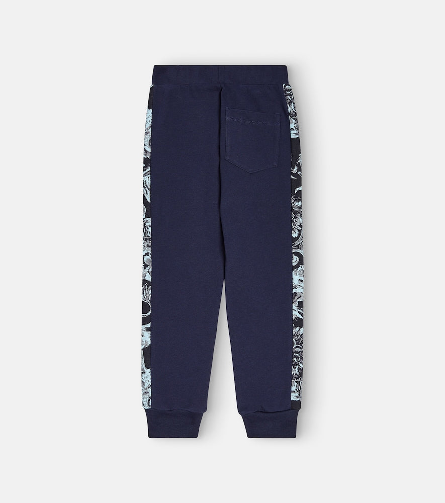 Barocco Stencil cotton jersey sweatpants