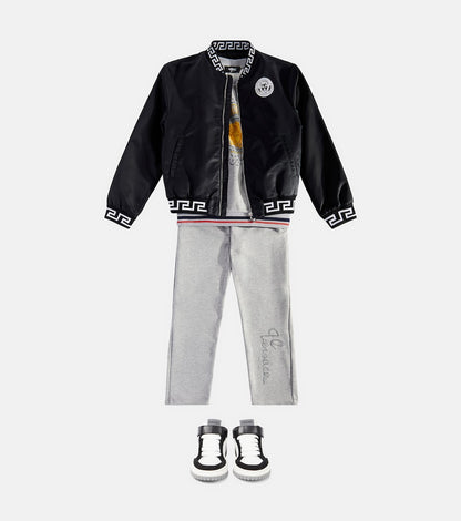 Printed cotton jersey sweatpants