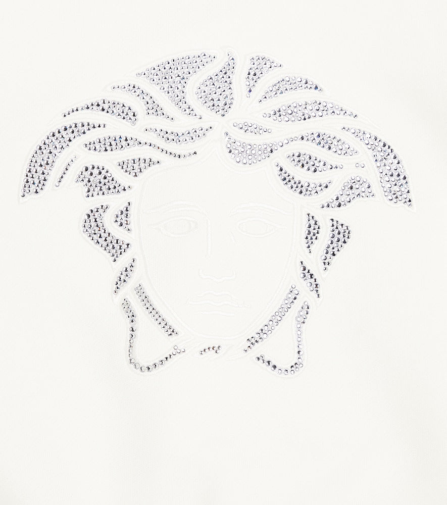 Medusa embellished cotton jersey sweatshirt
