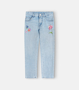 Blossom embroidered tapered jeans