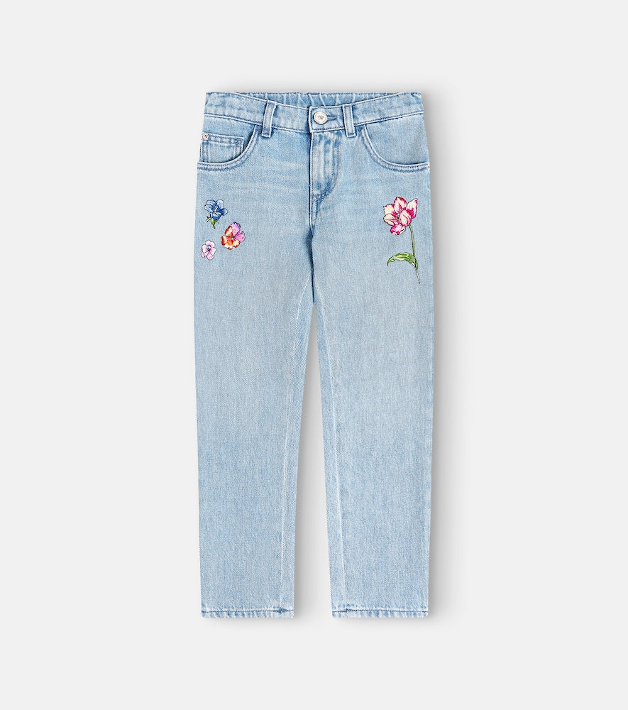 Blossom embroidered tapered jeans