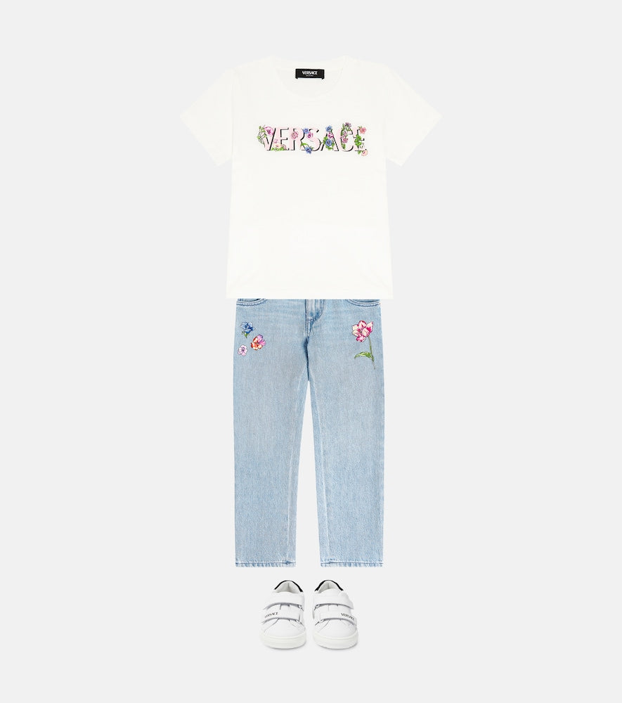 Blossom embroidered tapered jeans