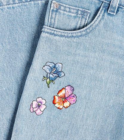 Blossom embroidered tapered jeans