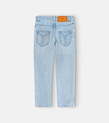 Blossom embroidered tapered jeans