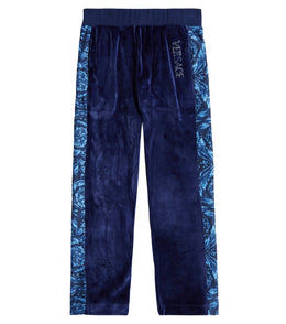 Barocco embellished velvet track pants