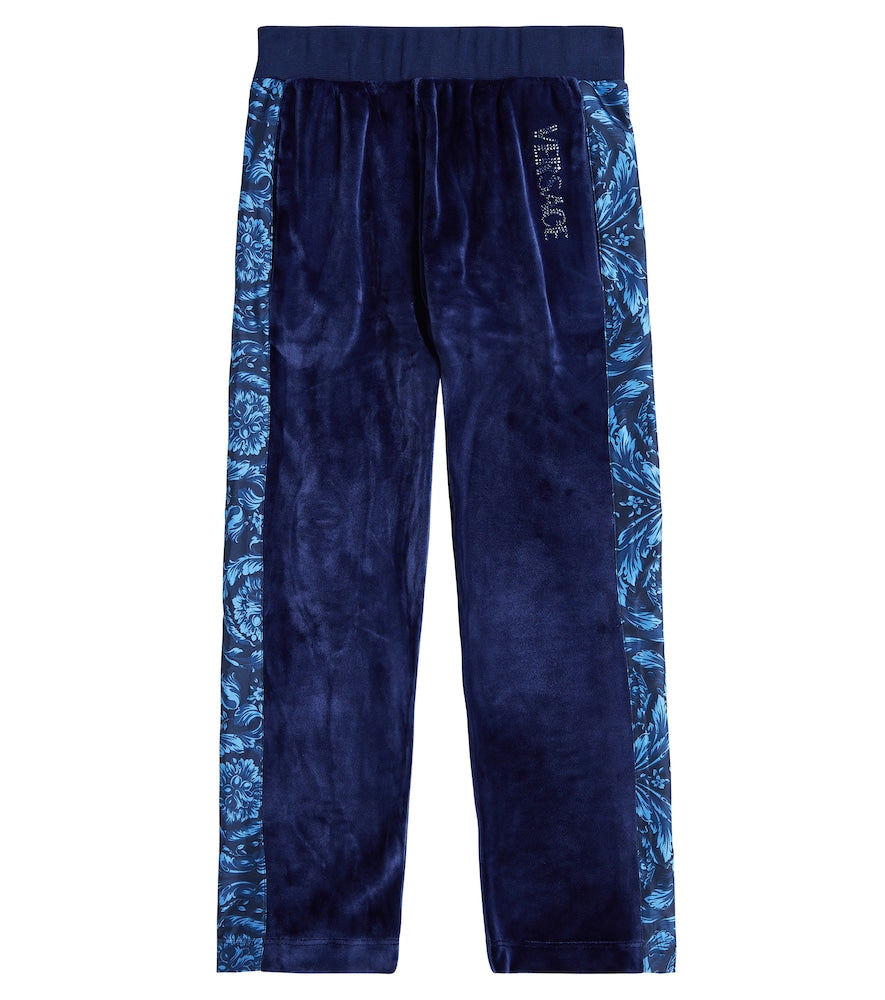 Barocco embellished velvet track pants