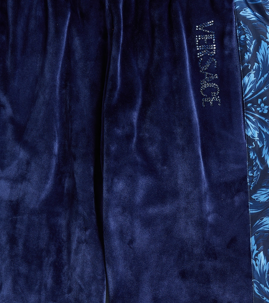 Barocco embellished velvet track pants