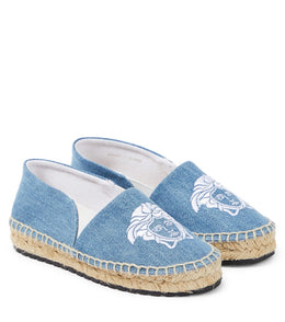 Medusa embroidered denim espadrilles