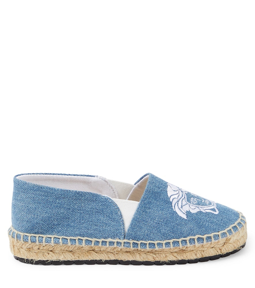 Medusa embroidered denim espadrilles
