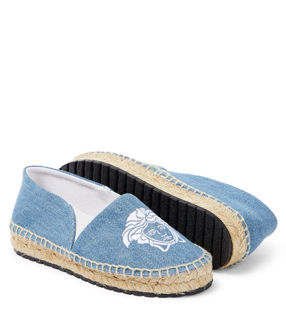 Medusa embroidered denim espadrilles