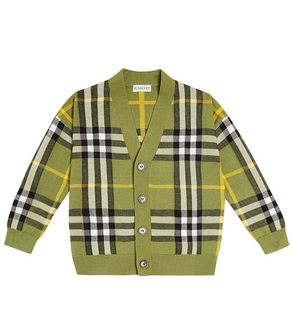 Burberry Check wool and cotton cardigan