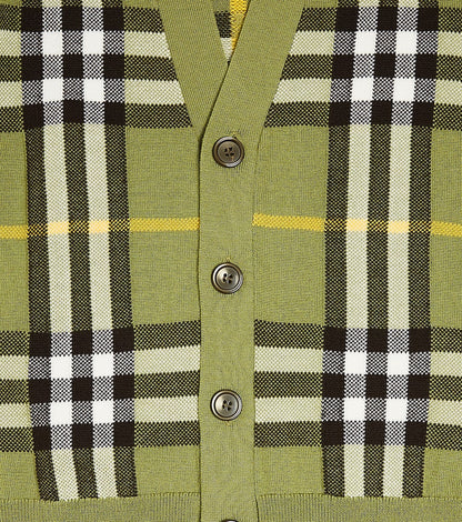 Burberry Check wool and cotton cardigan