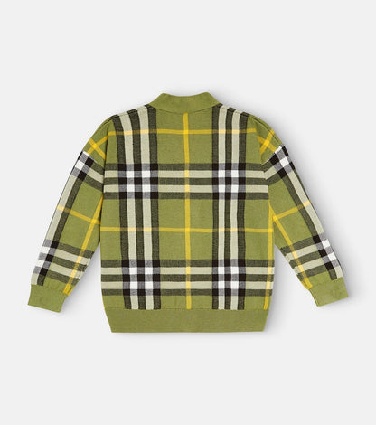 Burberry Check wool and cotton cardigan