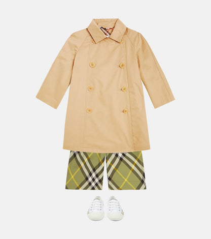 Cotton gabardine trench coat