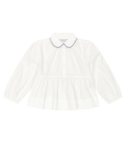 Cotton-blend poplin blouse