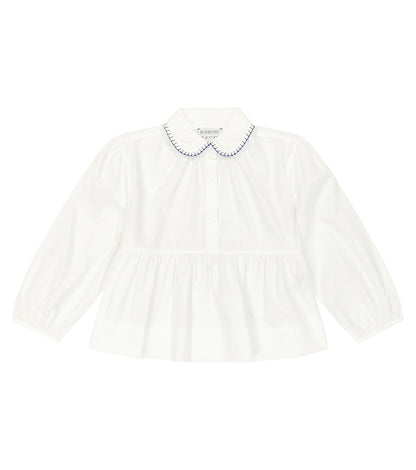 Cotton-blend poplin blouse
