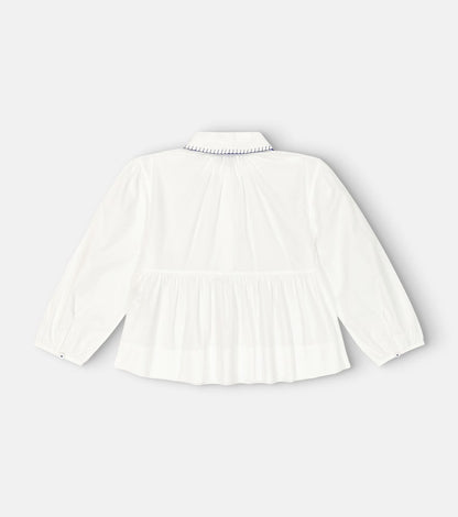 Cotton-blend poplin blouse