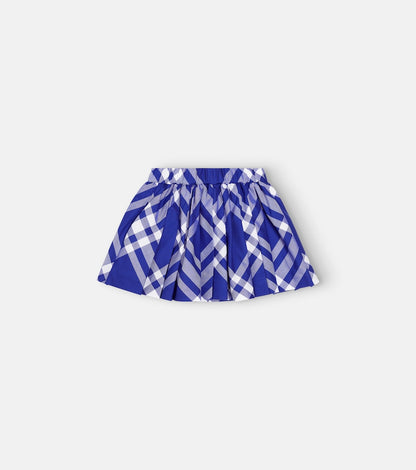 Baby checked pleated cotton skirt