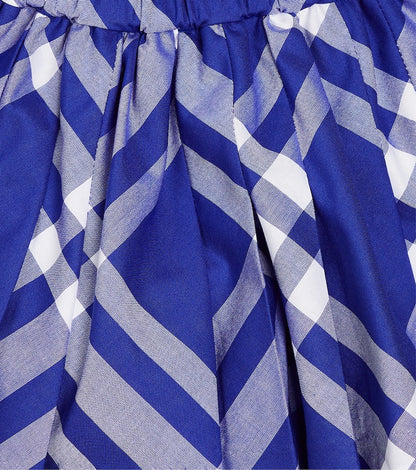Baby checked pleated cotton skirt