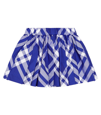 Baby checked pleated cotton skirt