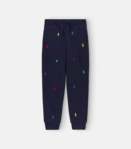 Embroidered cotton-blend sweatpants
