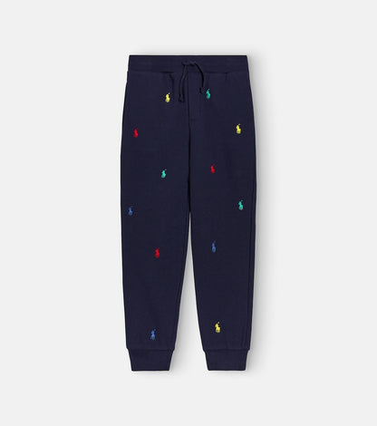 Embroidered cotton-blend sweatpants