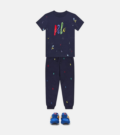 Embroidered cotton-blend sweatpants