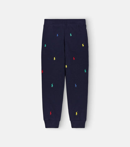 Embroidered cotton-blend sweatpants