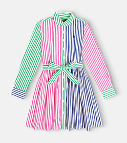 Striped cotton shirt dress