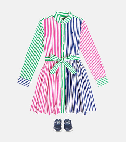 Striped cotton shirt dress