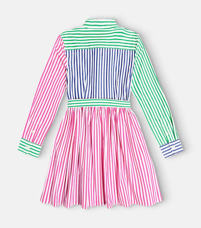 Striped cotton shirt dress