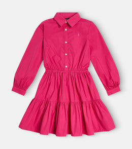 Tiered cotton poplin dress