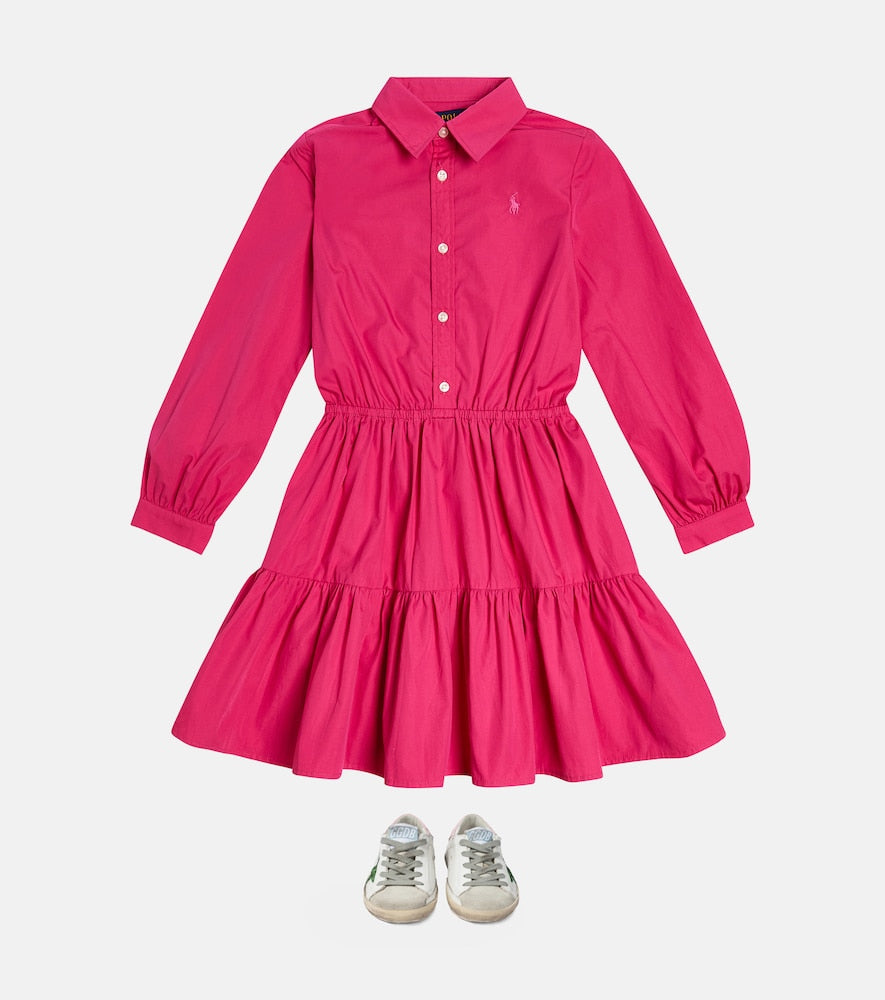 Tiered cotton poplin dress