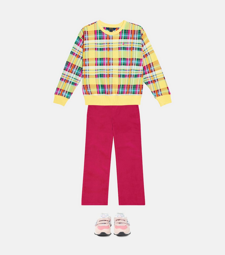 Checked cotton-blend sweater