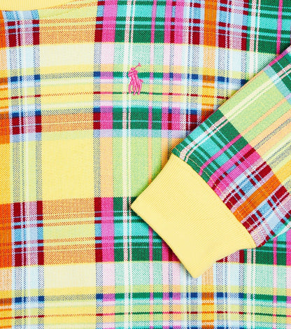 Checked cotton-blend sweater