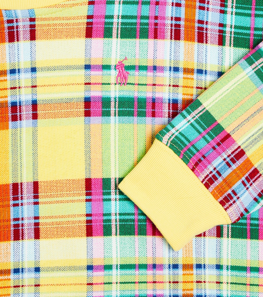 Checked cotton-blend sweater
