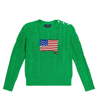 Cable-knit cotton sweater