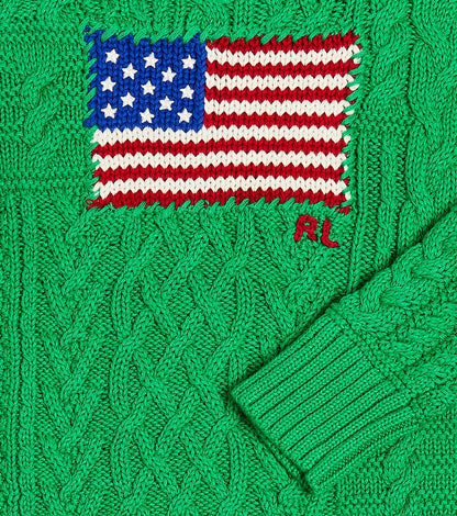 Cable-knit cotton sweater