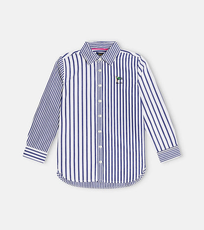 Striped cotton poplin shirt