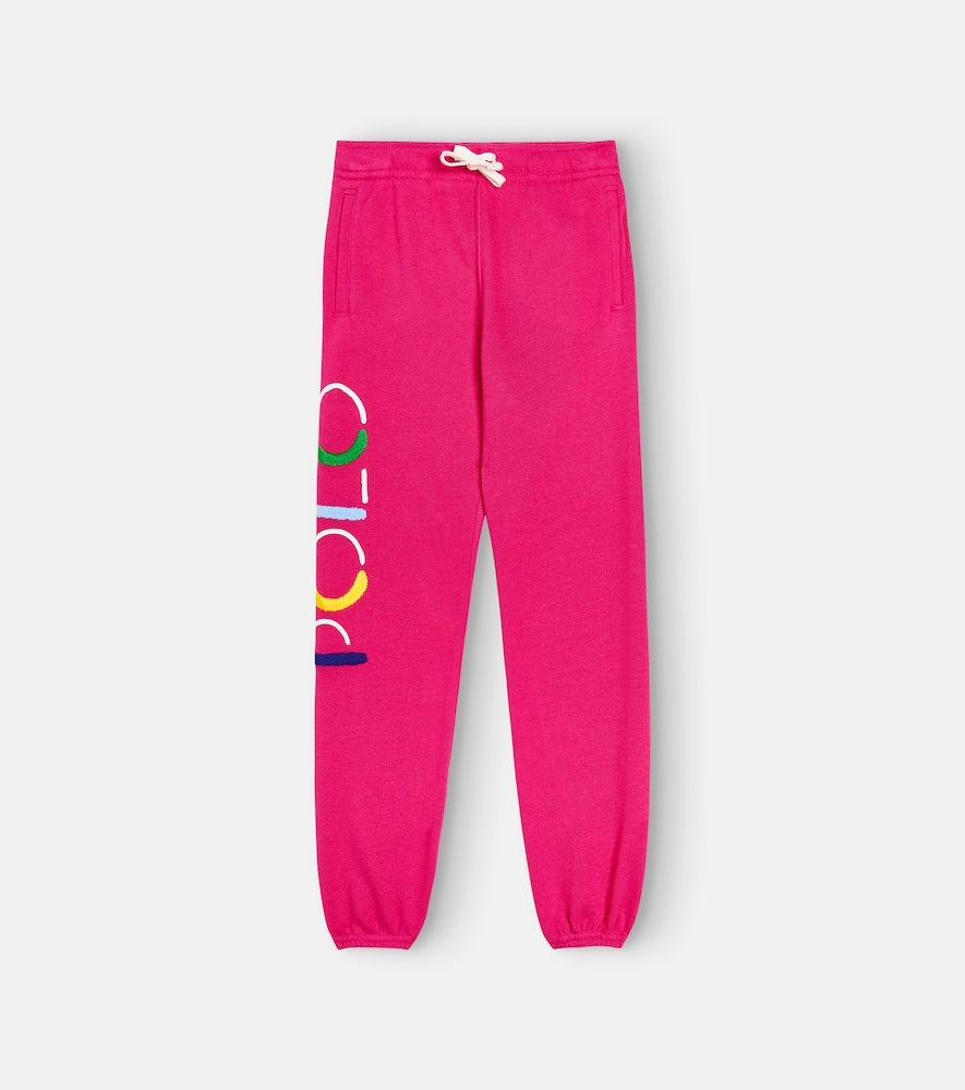 Logo embroidered cotton-blend sweatpants