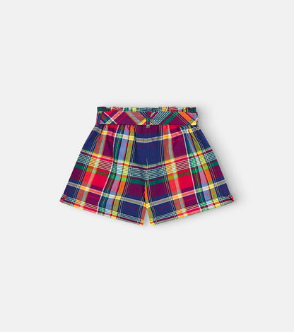 Checked cotton shorts